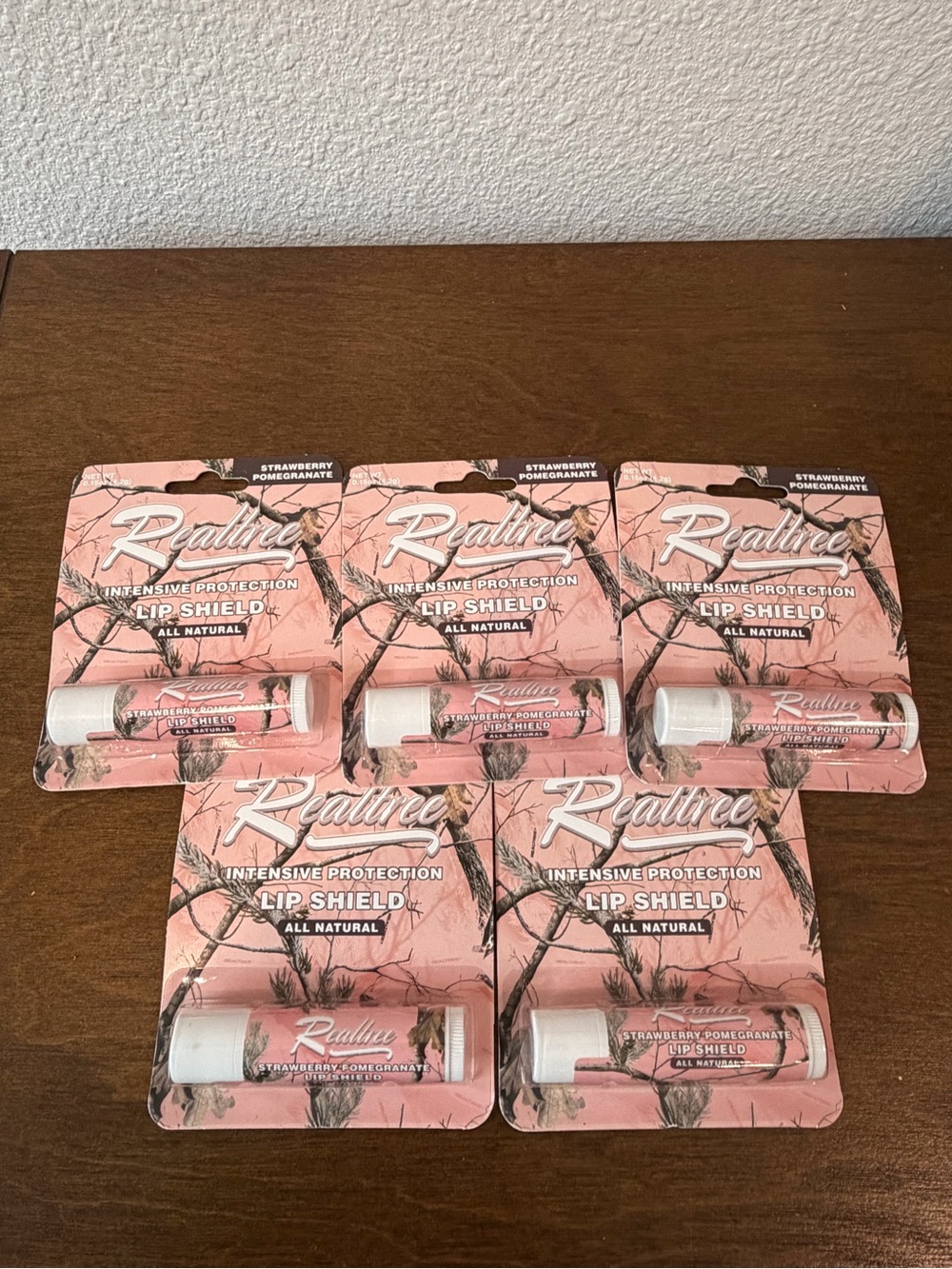 Bundle of 5 Realtree Lip Shield - Strawberry Pomegranate - NIP